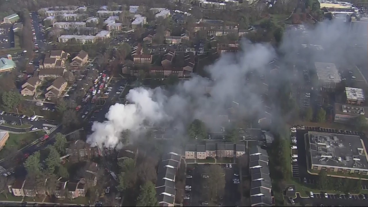 Chopper flies over fire, explosion reported in Gaithersburg