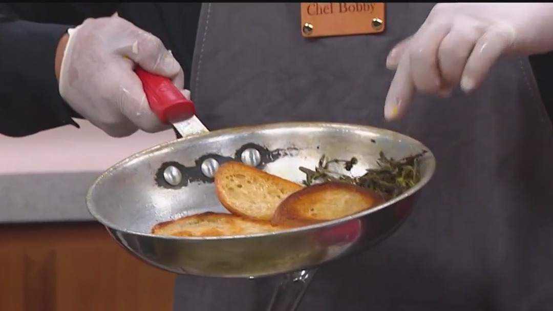 Chef Bobby prepares a classic picnic meal