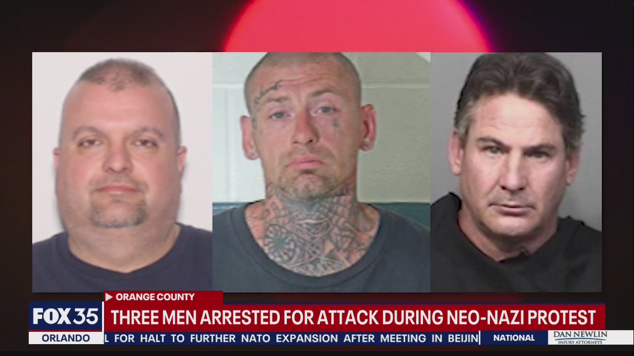 Three men arrested for an attack during a Neo-Nazi protest