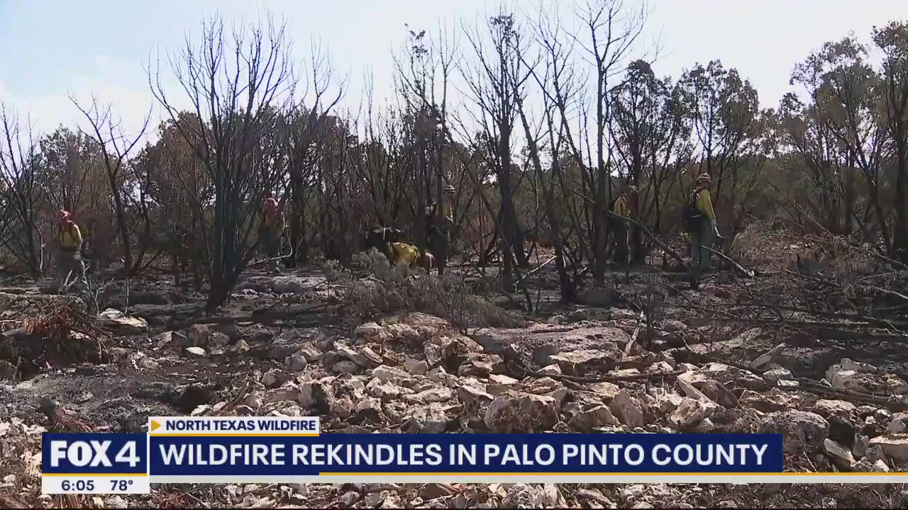 Palo Pinto County wildfire rekindled