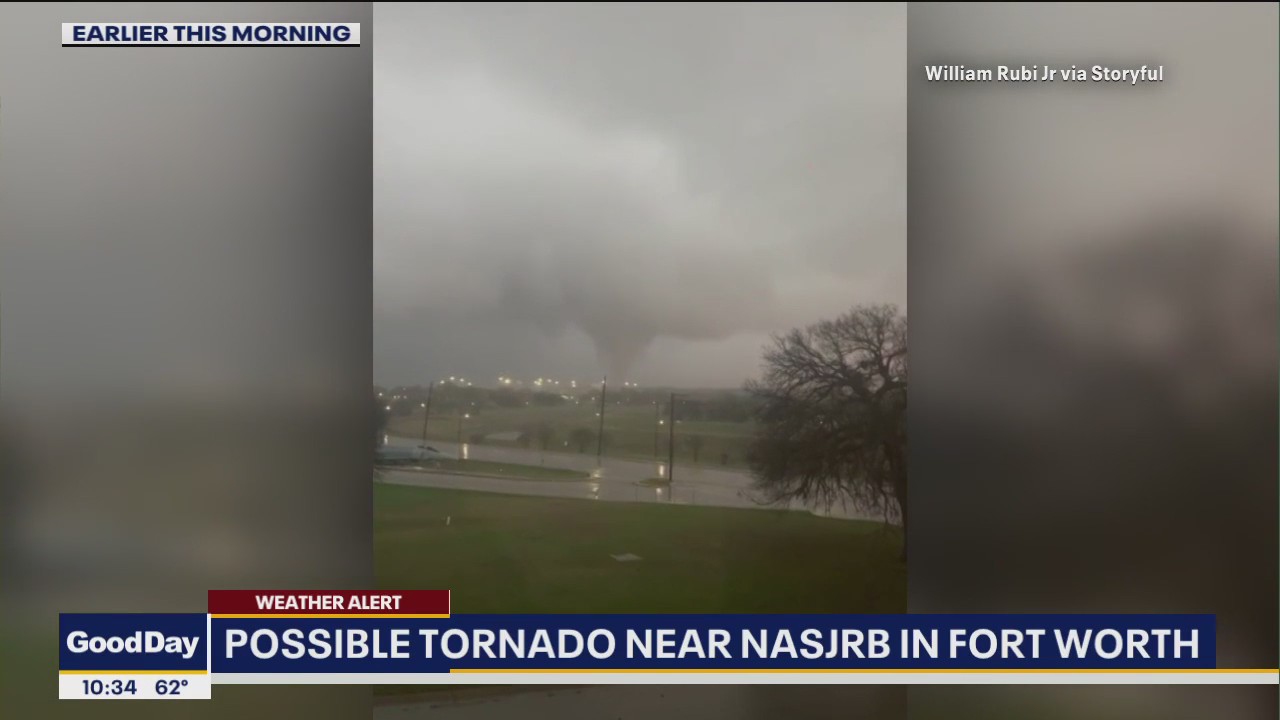 Possible tornado spotted near NASJRB in Fort Worth