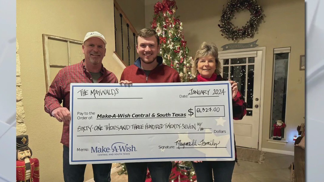 Make-A-Wish donation by Maywald family