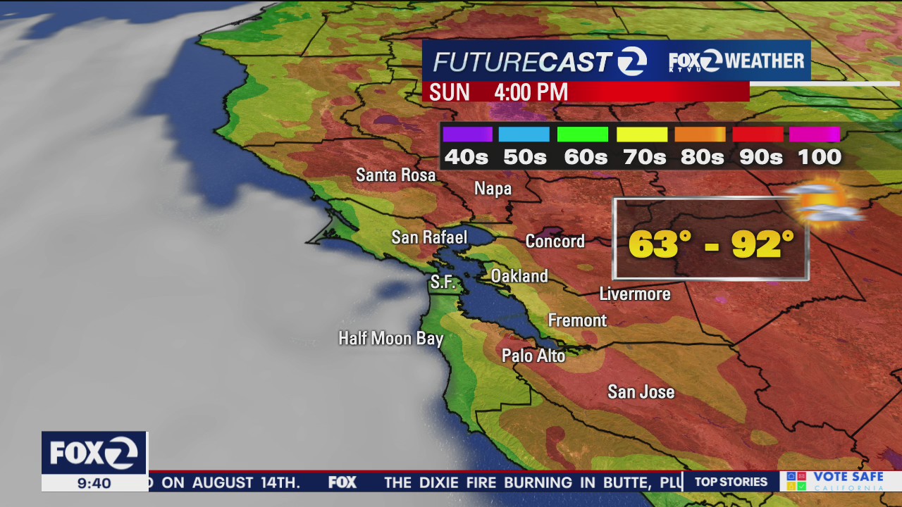 SUNDAY FORECAST: Temps tick upward, hot inland