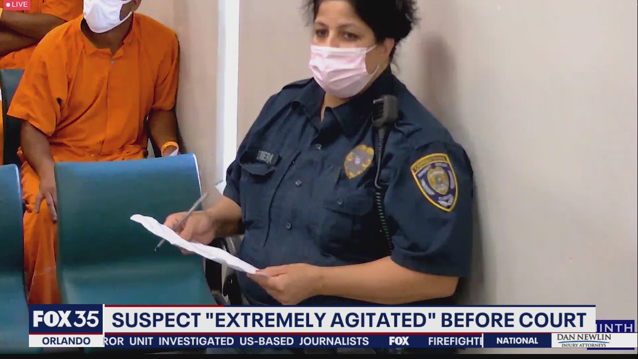 Suspect accused of killing mother 'extremely agitated' before court appearance