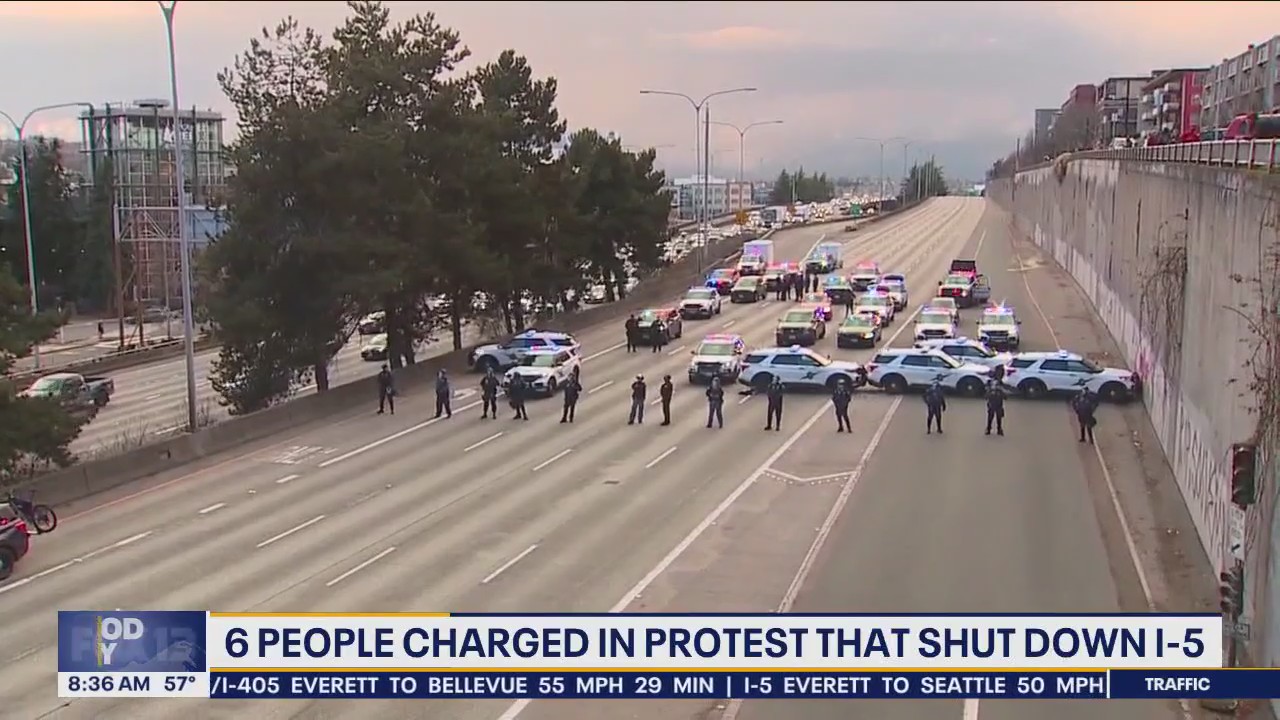 6 people charged in I-5 pro-Palestine protest