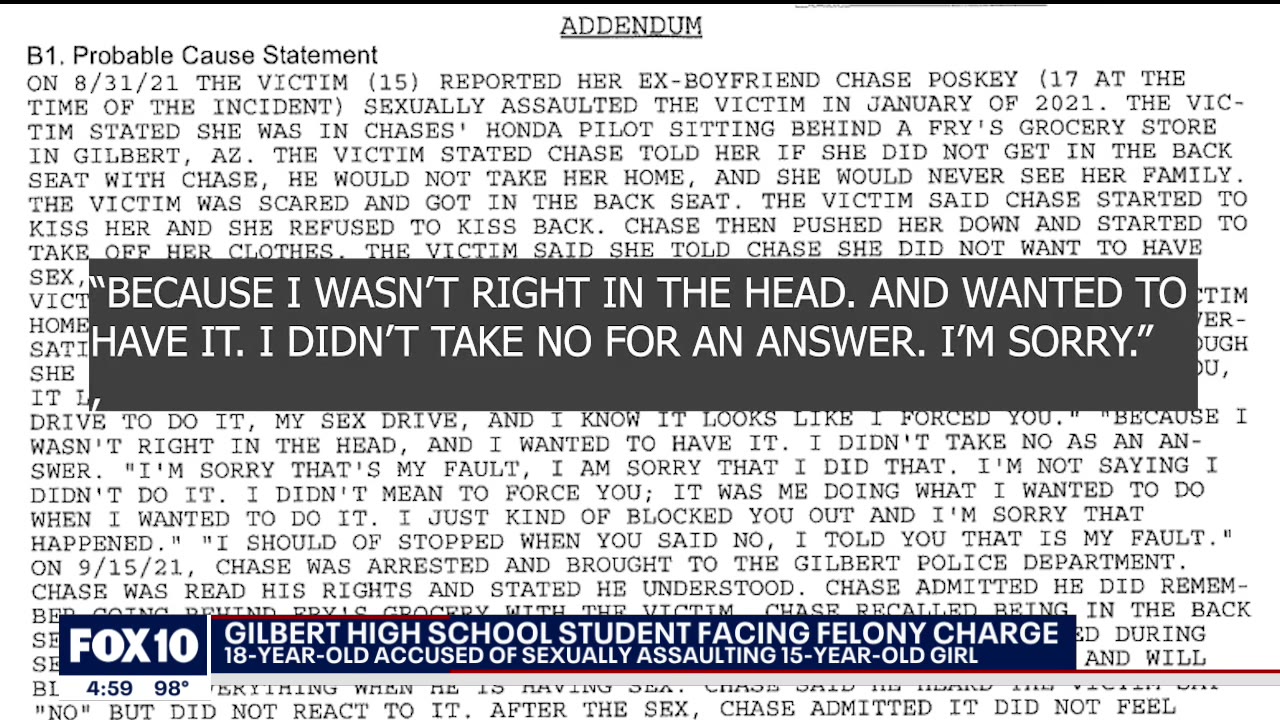 Gilbert high school student accused of sexually assaulting teen girl