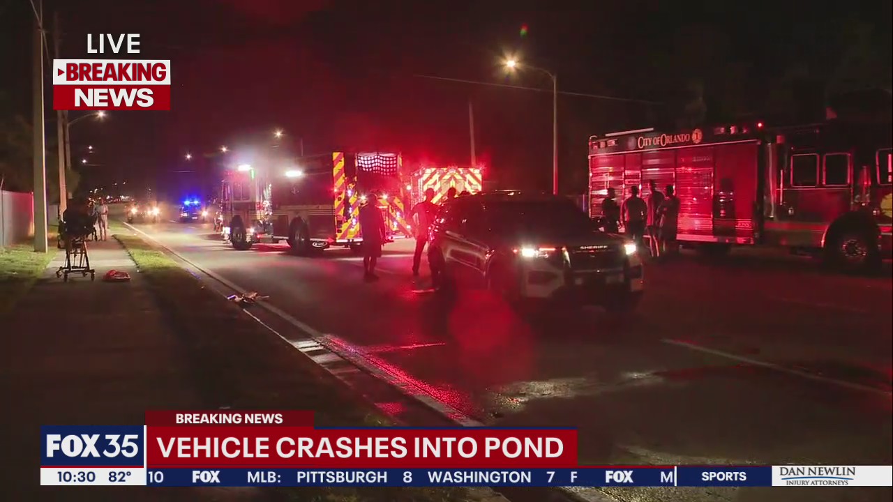 Officials attempt water rescue in Orange County after vehicle enters pond