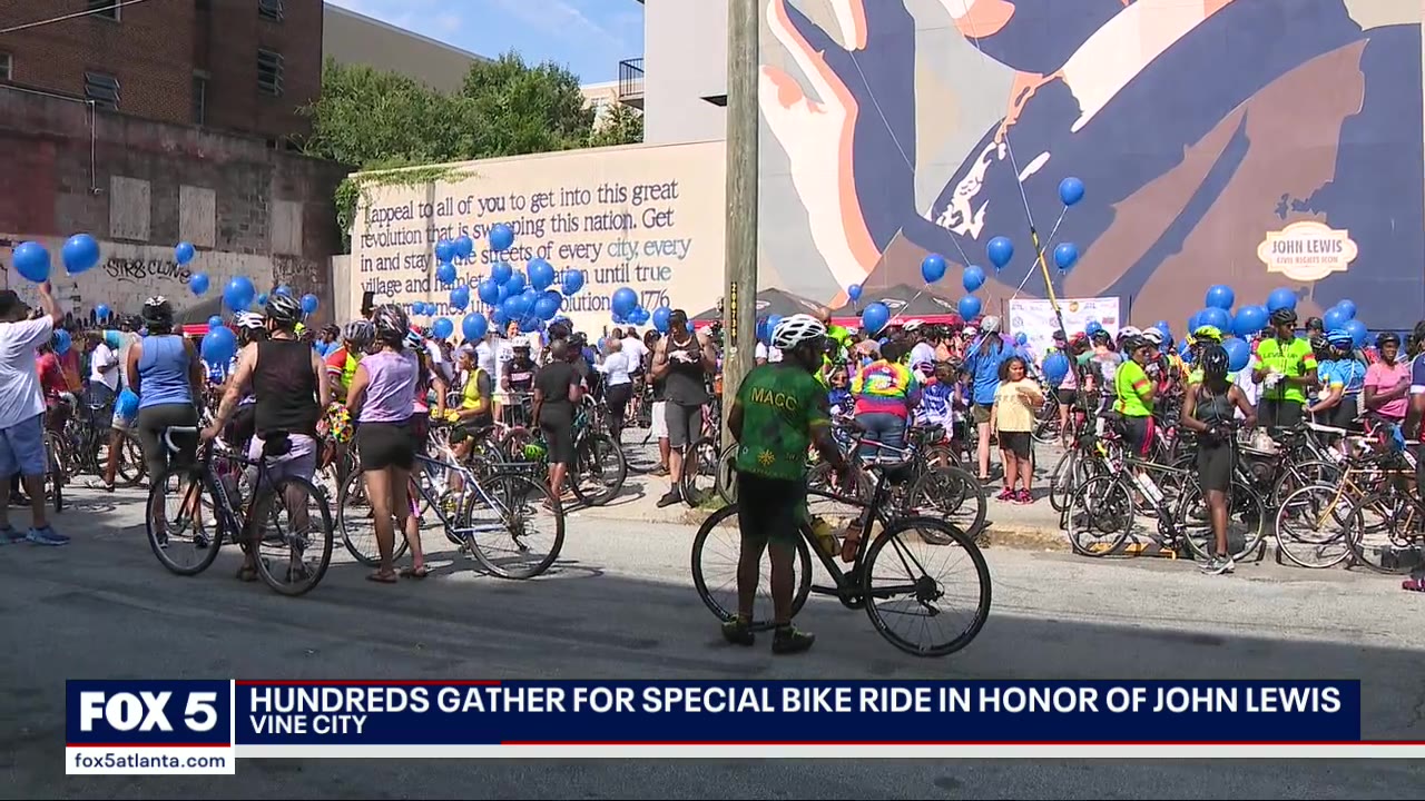 Cyclist take to the streets for a 'special ride' in honor of the life of John Lewis
