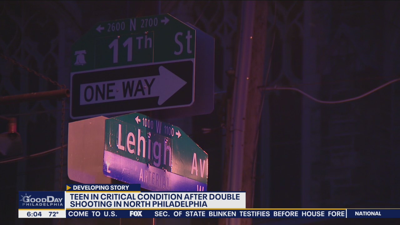 Teen in critical condition after double shooting in North Philadelphia