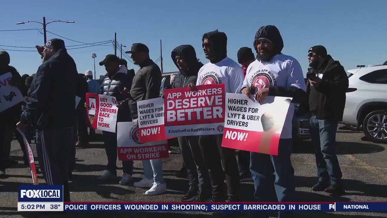 Lyft, Uber & more app drivers strike at PHL Airport