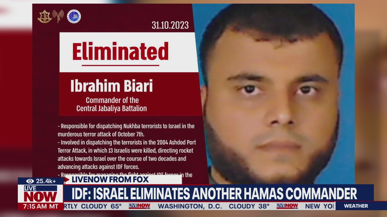 Hamas commander 'eliminated' IDF confirms