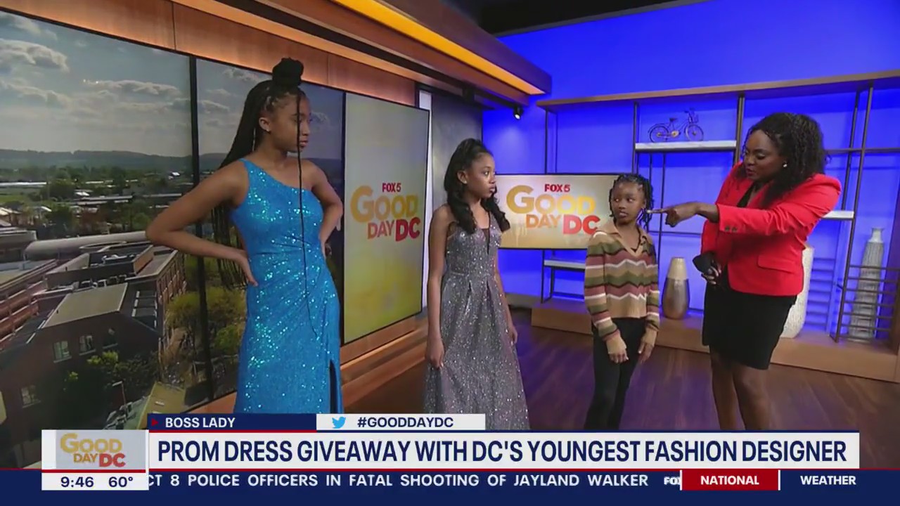 Prom dress giveaway with DC's youngest fashion designer