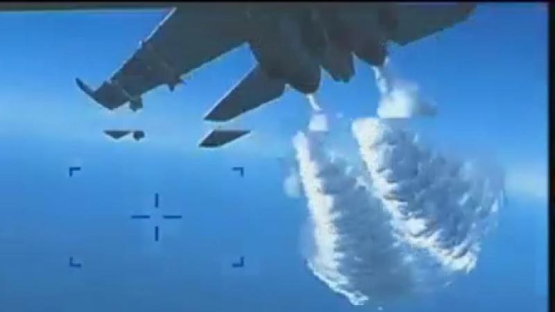 Watch: Video shows Russian jet dumping fuel on US drone