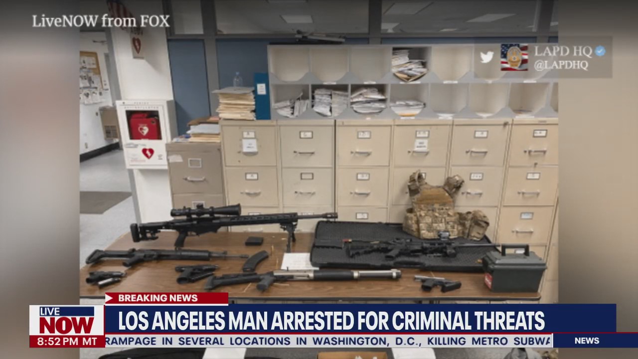 California man arrested for criminal threats, police recover 'high-powered' guns | LiveNOW from FOX