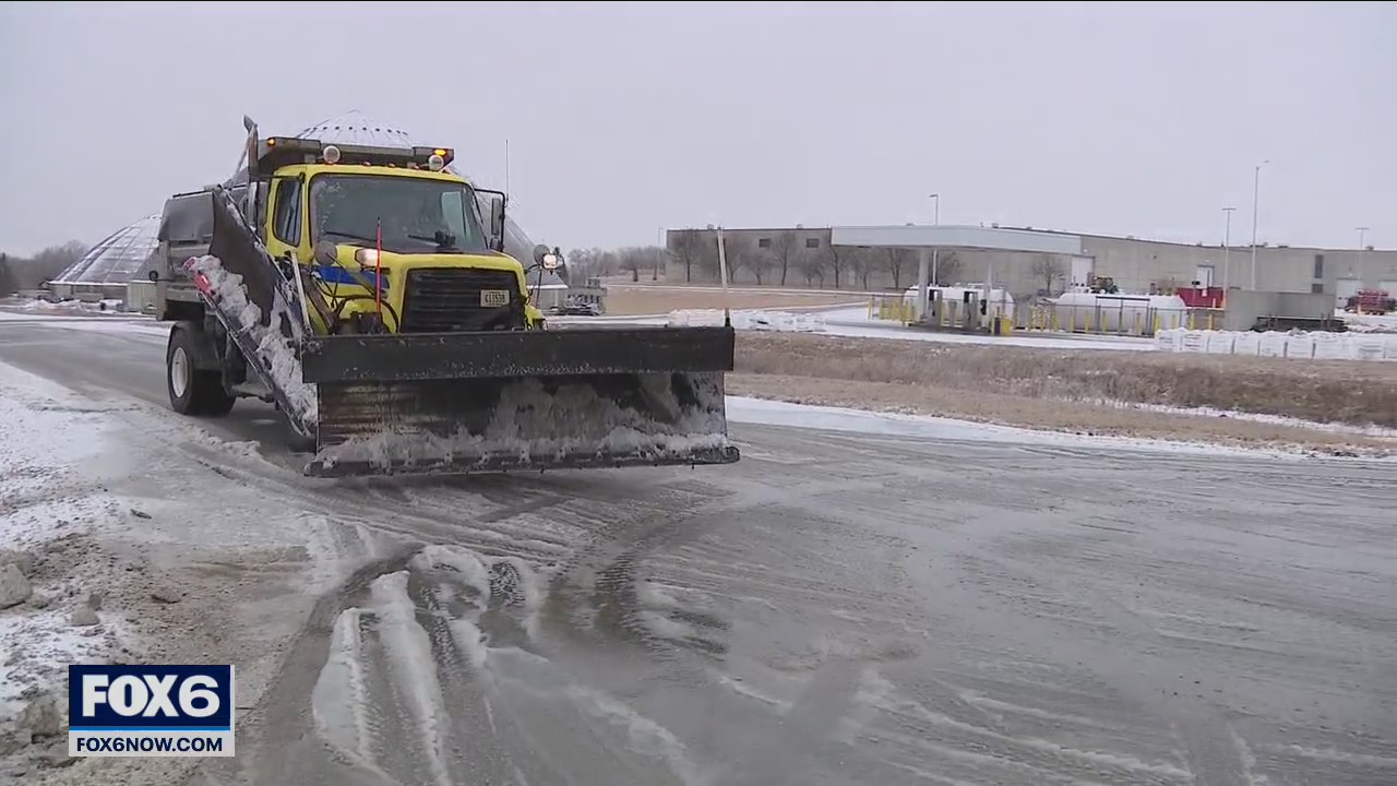Waukesha roads slick, crews at work