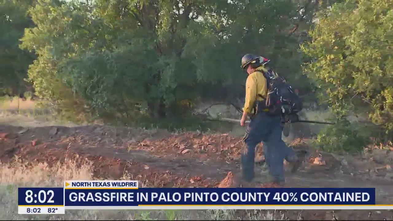 Grass fire in Palo Pinto County now 40% contained