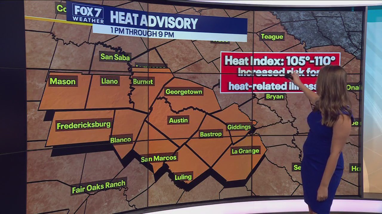 Austin weather: Cooler Thursday with feels like temperatures as high as 110°
