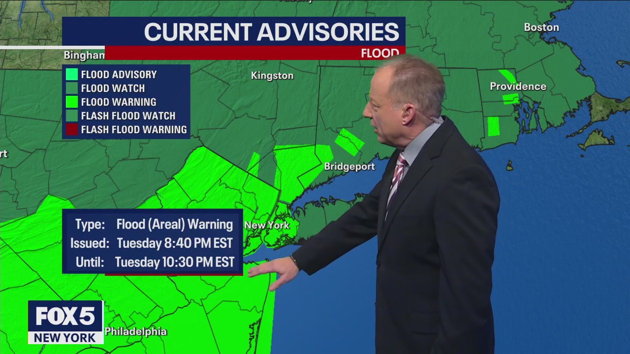 Storm pounds NYC with heavy rain, strong wind