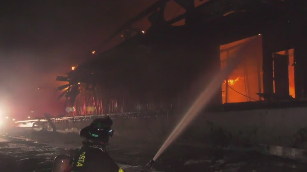 Crews use drones to help fight fire at abandoned Antioch warehouse