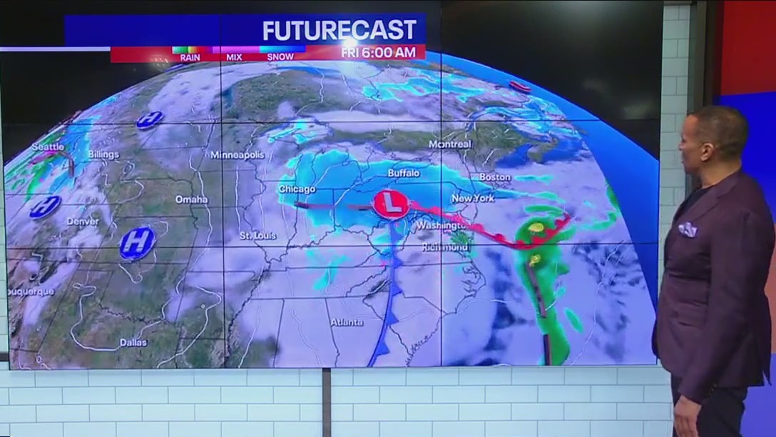How much will it snow Friday in NY, NJ, CT?
