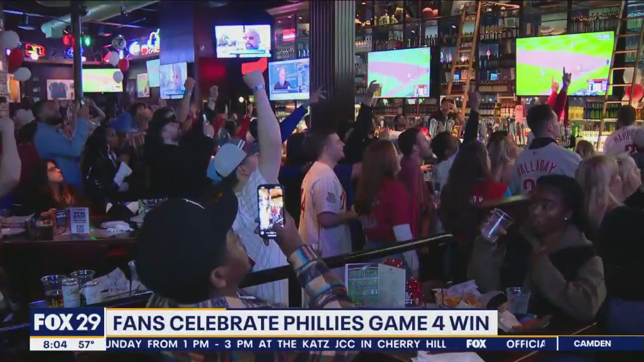 Fans celebrate Phillies Game 4 win in Philadelphia