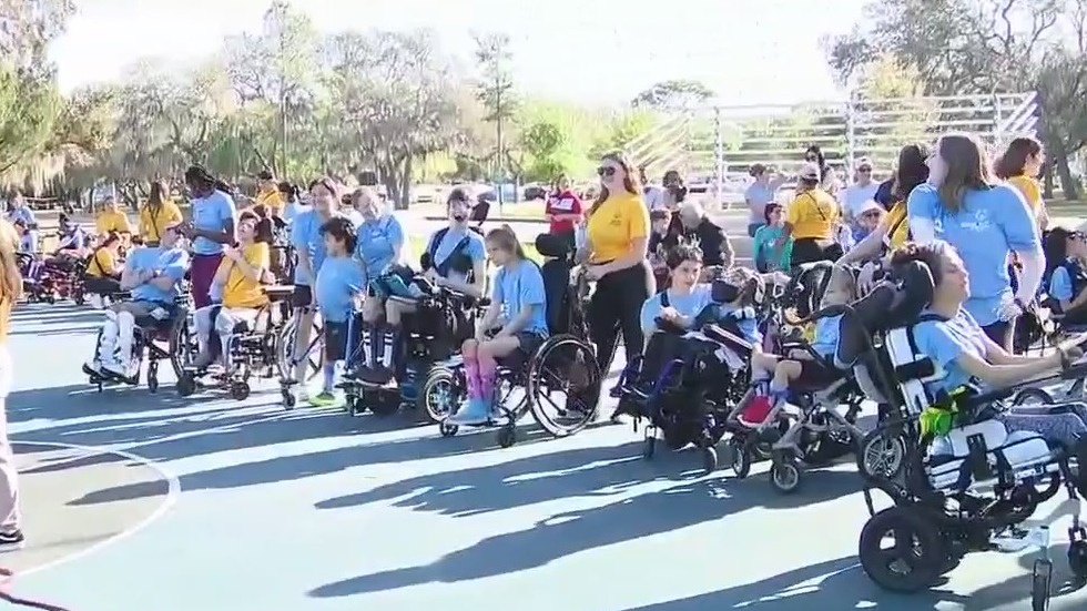 Inclusive event for kids with disabilities held in Downey Park