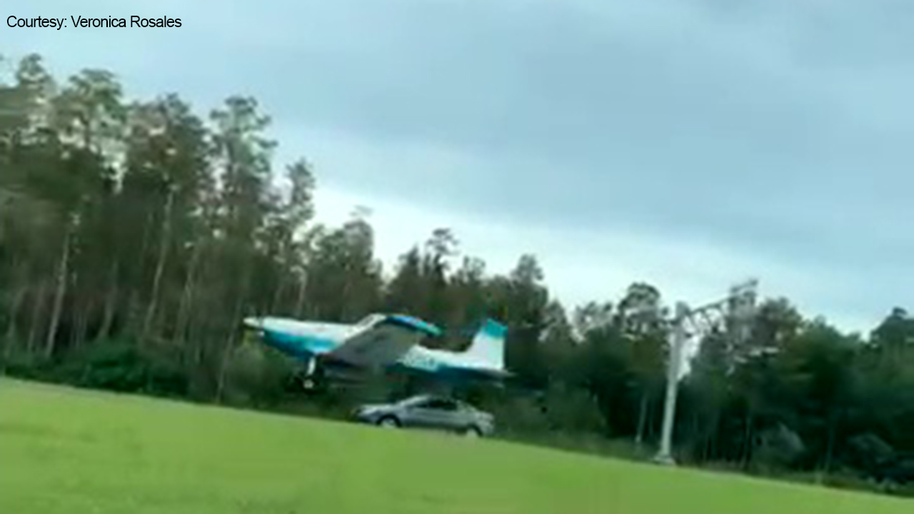 Motorist's video shows plane land on Tampa roadway