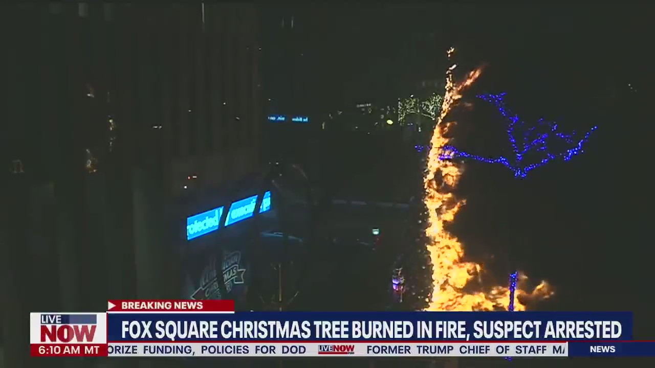 Fox News Christmas tree set on fire: Suspect arrested
