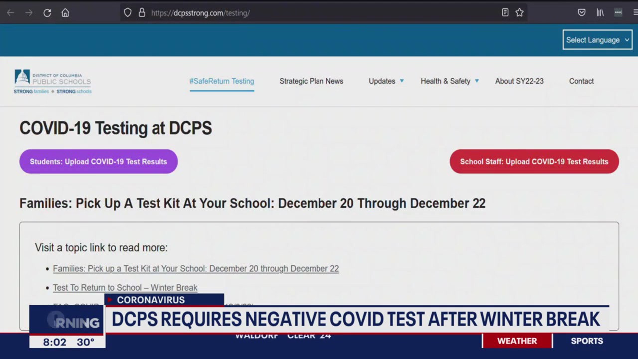 DCPS requires negative COVID-19 test for students to return after winter break