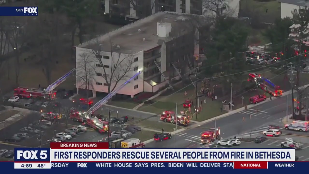 Several people rescued from apartment fire in Bethesda