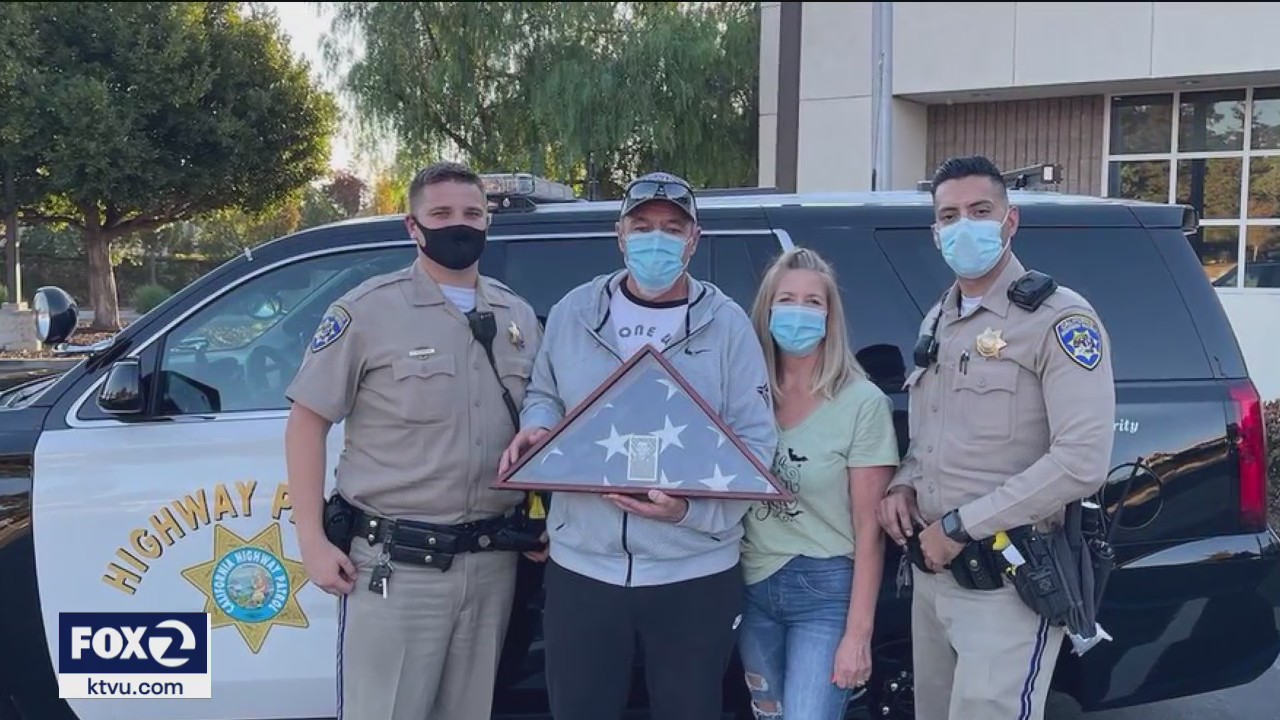 Happy ending: Military veteran's flag, photo found on Livermore highway returned to family
