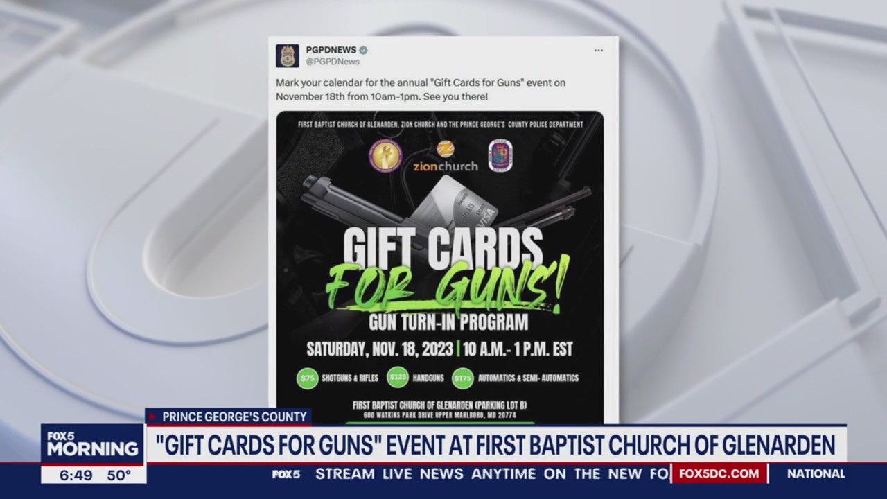 Maryland church, police hold Gift Cards for Guns buyback program
