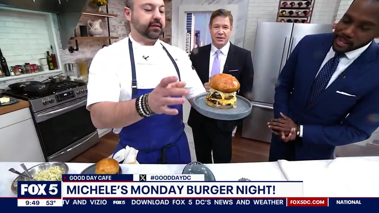 Burger showcase with Michele’s restaurant