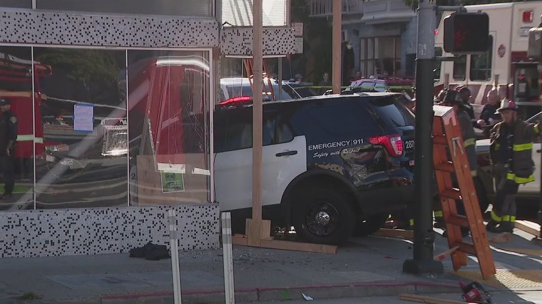 SFPD vehicle crashes into San Francisco Mission District building, witness describes chase