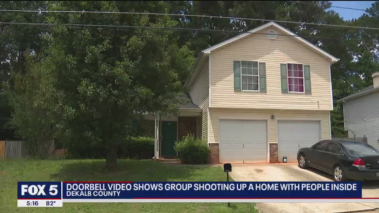 Doorbell video shows group shooting up home