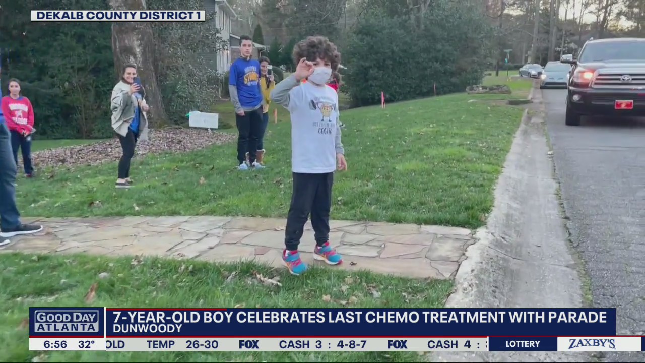 Dunwoody boy celebrates last chemo treatment with welcome home parade