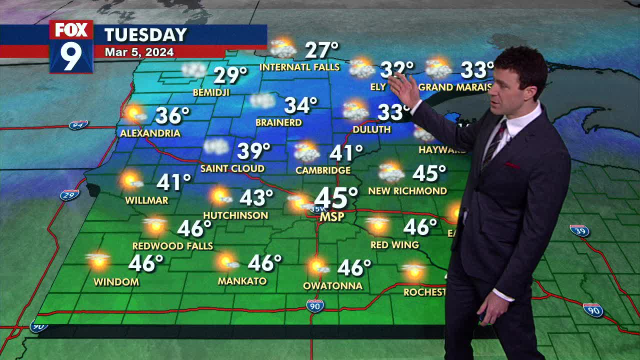 MN weather: Brighter, seasonably mild Tuesday