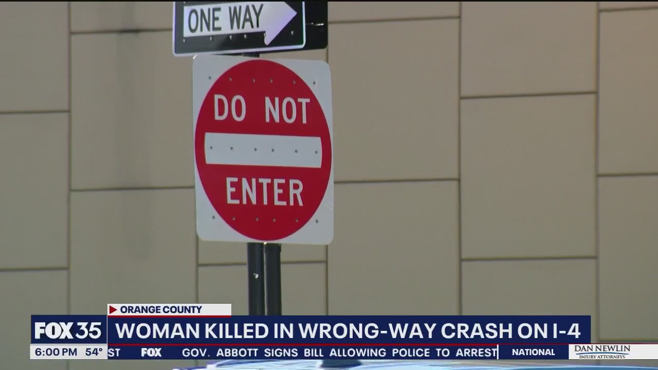 Woman dead, 1 hurt in wrong-way crash on I-4