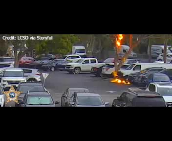 Lightning strikes sheriff's office parking lot