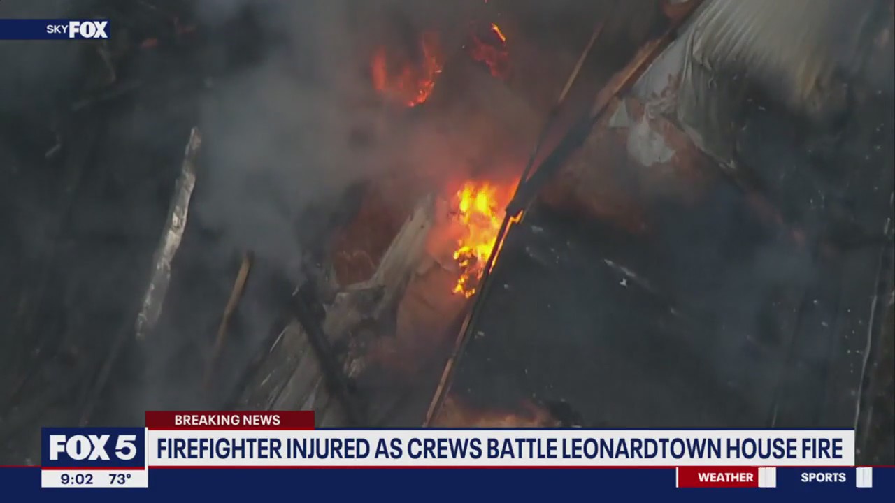 Firefighter injured battling Leonardtown fire