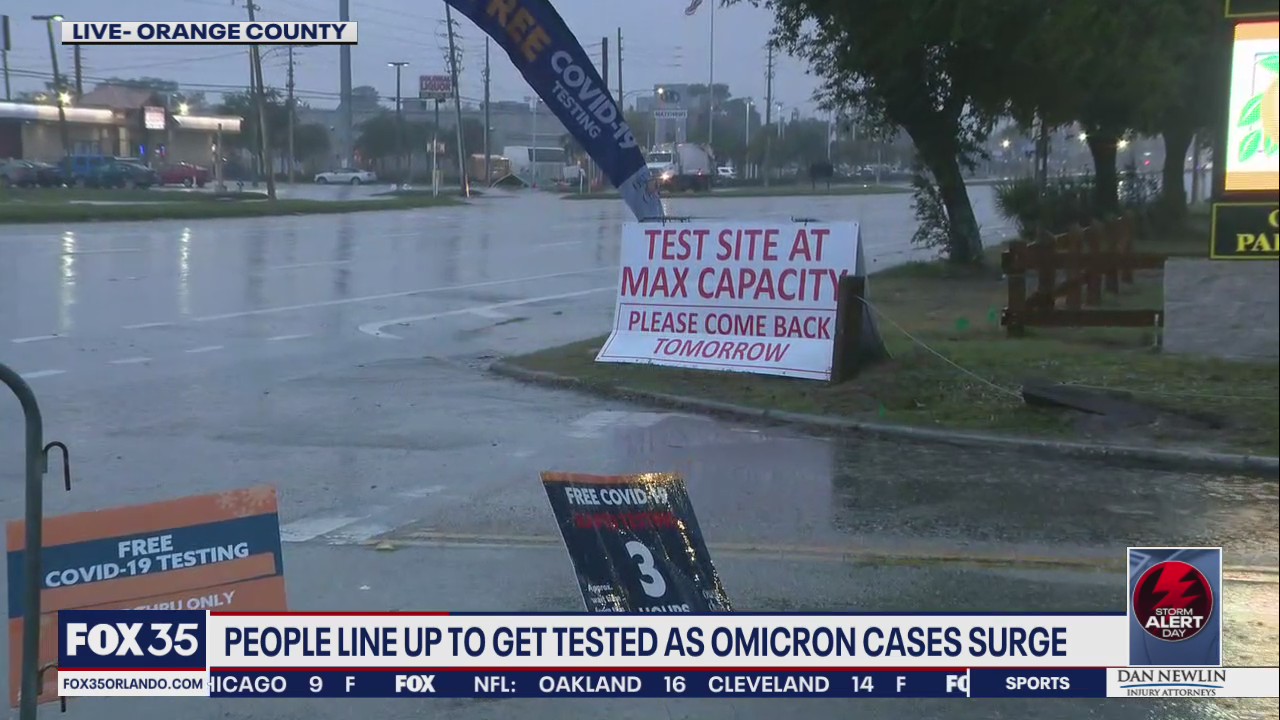 People line up to get tested as omicron cases surge