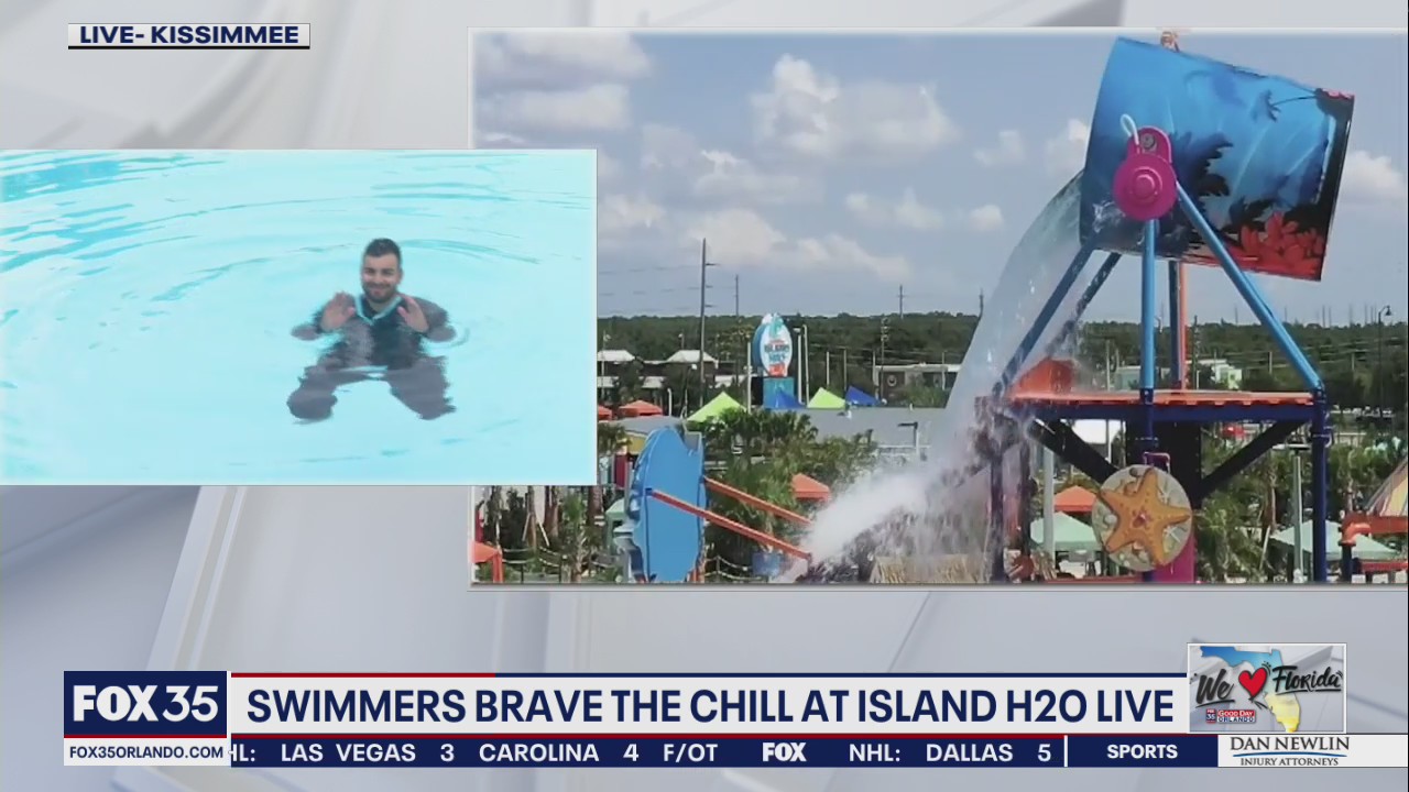Swimmers brave the chill at Island H2O Live