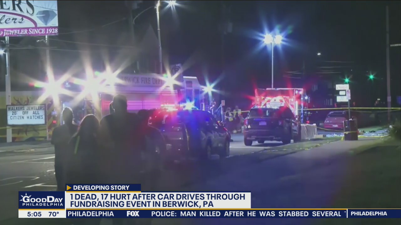 Police: 1 killed, multiple others injured after car drives through crowd at fundraising event in Pennsylvania