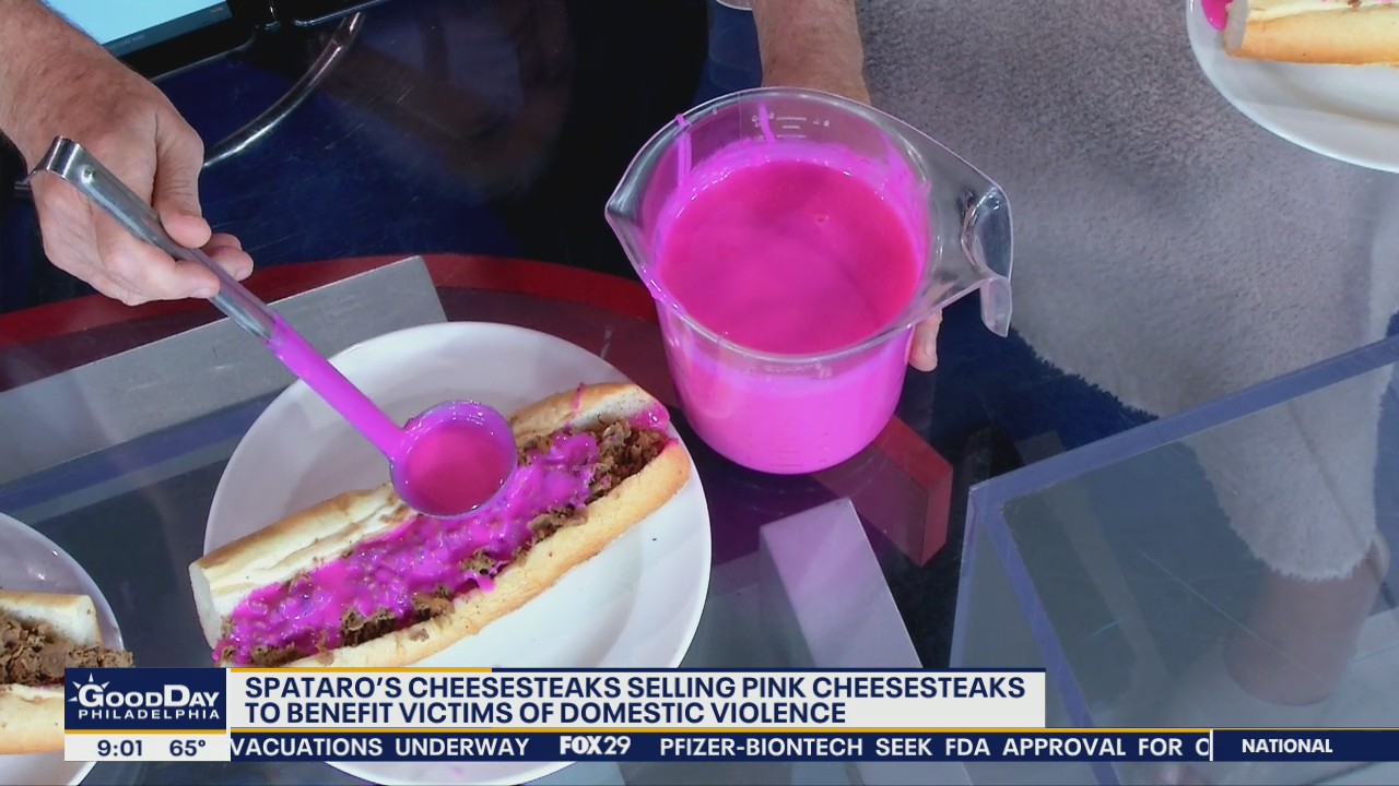 Philadelphia shop selling pink cheesesteaks for a good a cause