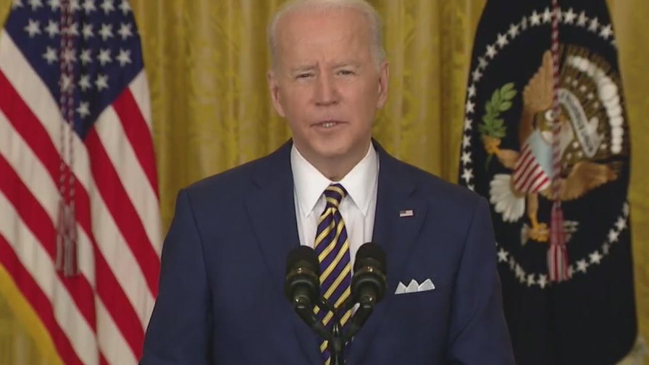 President Joe Biden celebrates his accomplishments in his first year in office