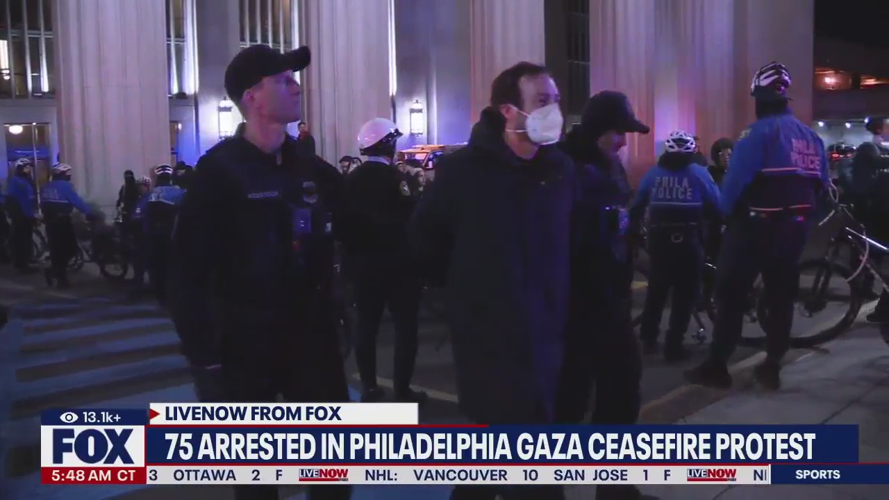 75 arrested in Philly ceasefire protest