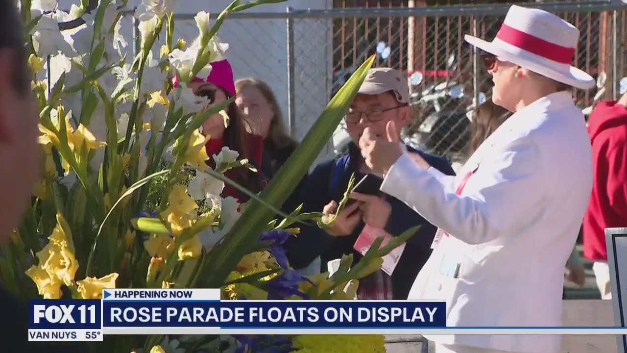 Rose Parade floats on display