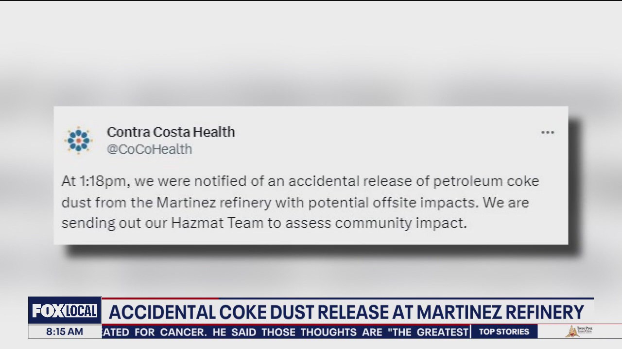 Accidental coke dust release at Martinez refinery