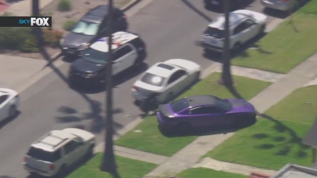 Police chase suspect crashes into garbage truck
