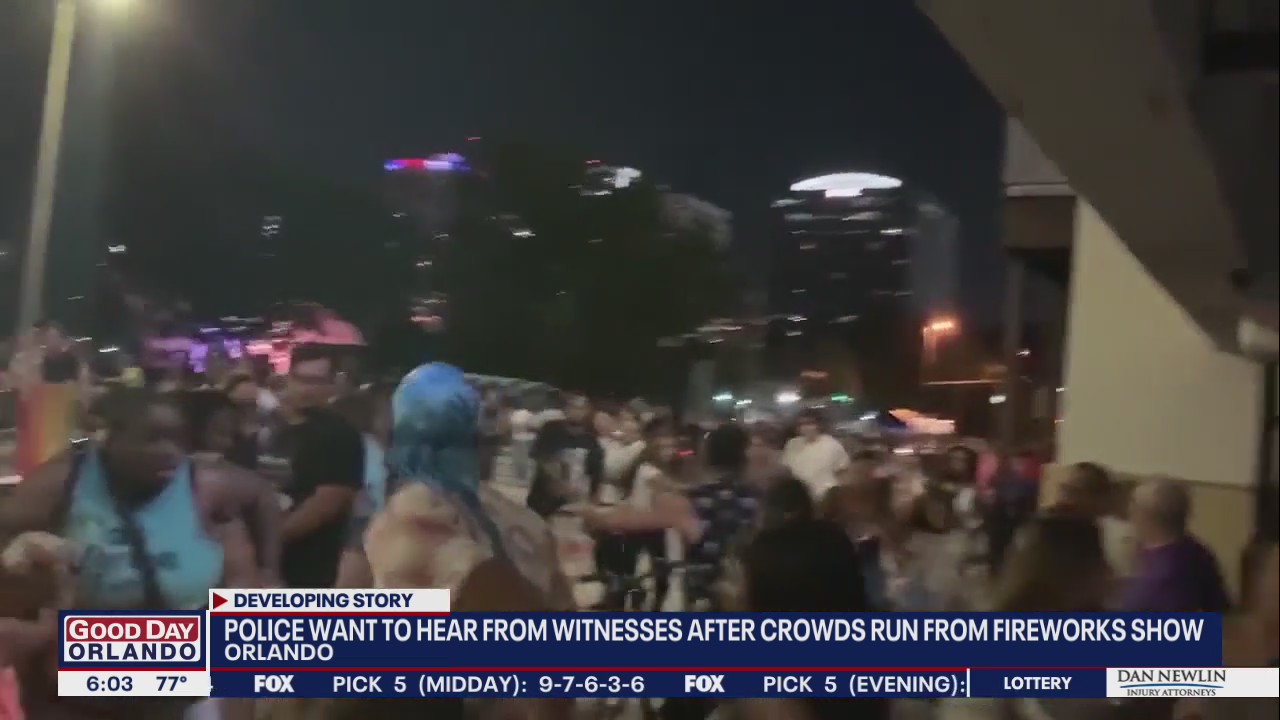 Orlando police asking witnesses to step up after crowds run from fireworks show